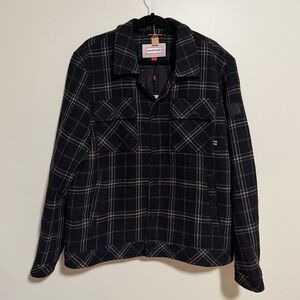 HUNTER wool blend plaid over shirt jacket shacket size extra large and large